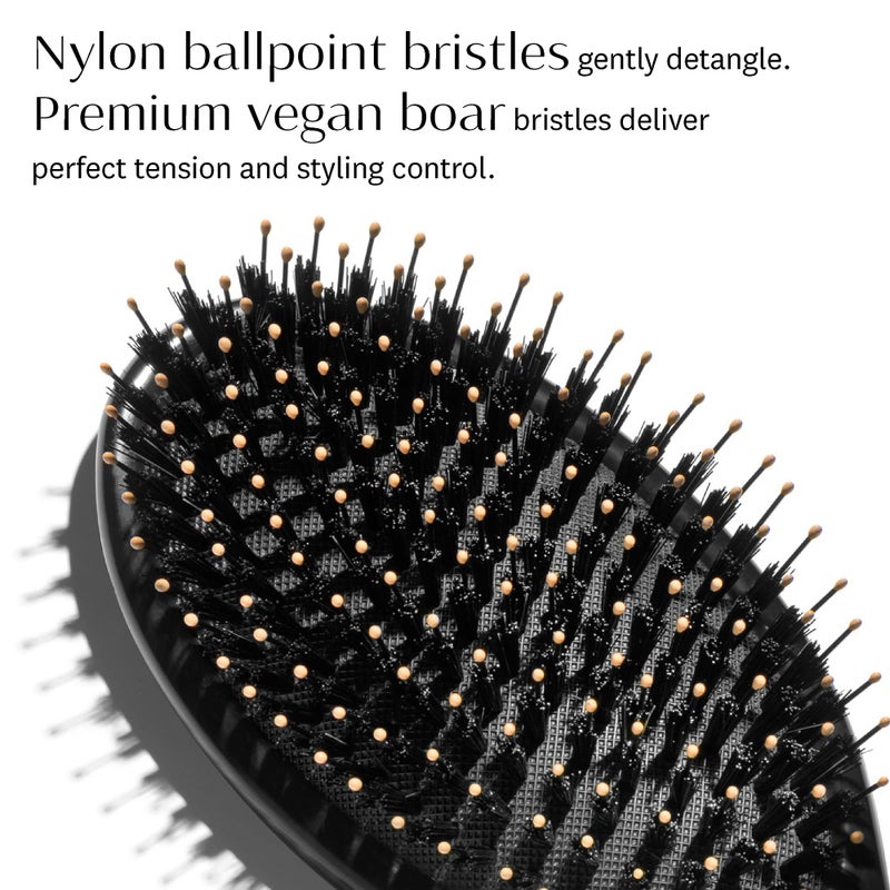 T3 "T3 Polish & Shine Premium Vegan Boar and Nylon Oval Hairbrush with Dual Bristle Design for Smoothing and Detangling" - Image 3
