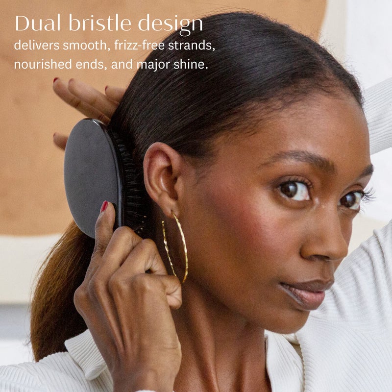 T3 "T3 Polish & Shine Premium Vegan Boar and Nylon Oval Hairbrush with Dual Bristle Design for Smoothing and Detangling" - Image 5