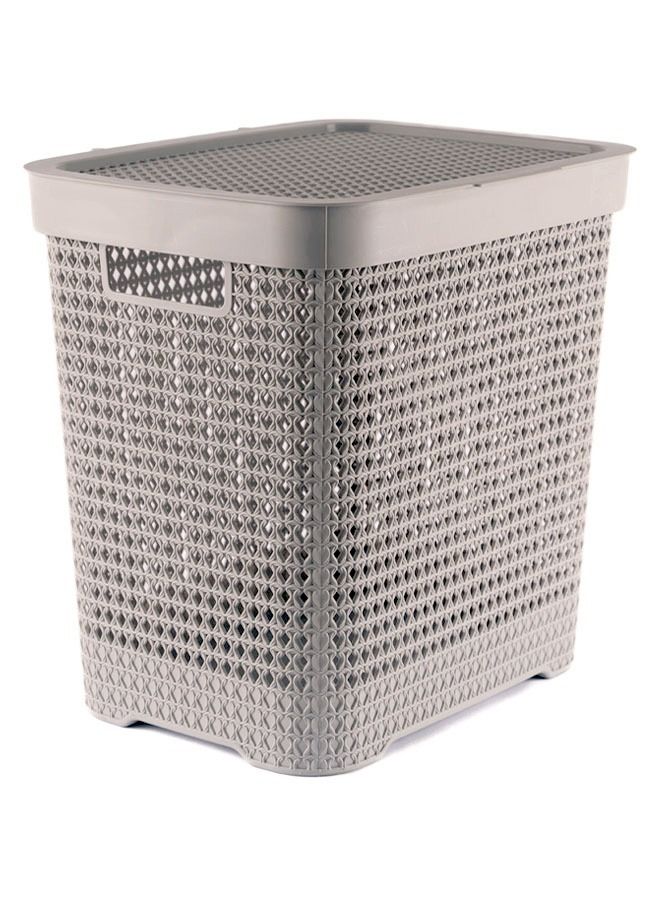 cleany genie Multi-Purpose Plastic Laundry Basket with Lid, with a Slit Break Resistant, Light Weight, Durable and Stylish Construction Large Space Perfect for Storage - 50 Liters - Image 1