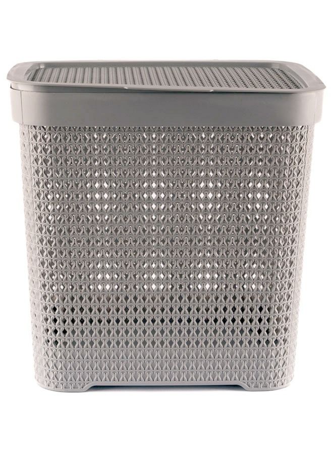 cleany genie Multi-Purpose Plastic Laundry Basket with Lid, with a Slit Break Resistant, Light Weight, Durable and Stylish Construction Large Space Perfect for Storage - 50 Liters - Image 2