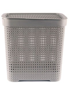 cleany genie Multi-Purpose Plastic Laundry Basket with Lid, with a Slit Break Resistant, Light Weight, Durable and Stylish Construction Large Space Perfect for Storage - 50 Liters  - Image 3