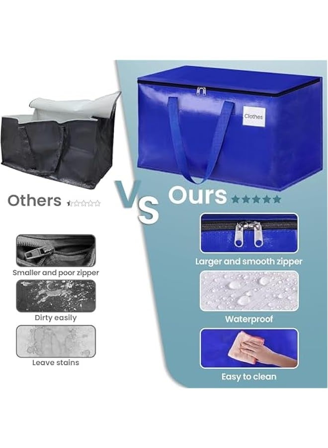 TRASSLE Collapsible Moving Bags - Heavy Duty Extra Large Moving Bags with Zippers and Handles, Space Saving Packing Totes for Moving Supplies Storage,Fold Flat, Alternative to Box and Bin  - Image 3