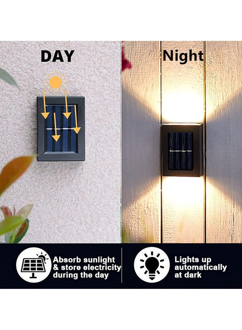 Solar Powered Wall Lights Outdoor Decorative Fence Wall Sconce Up Down Solar Waterproof Garden Patio Balcony Warm White 2 Pack - Image 5