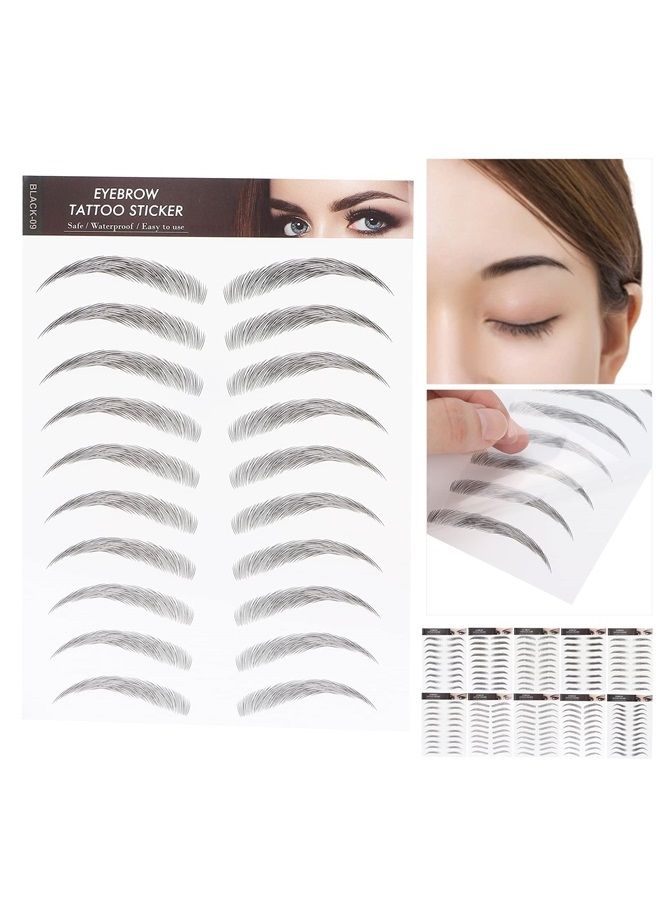 Ymiko Eyebrow Tattoo Sticker,Long Lasting Eyebrow Transfers Sticker Household Portable Women Eyebrow Tattoo Sticker(BLACK-06) - Image 2