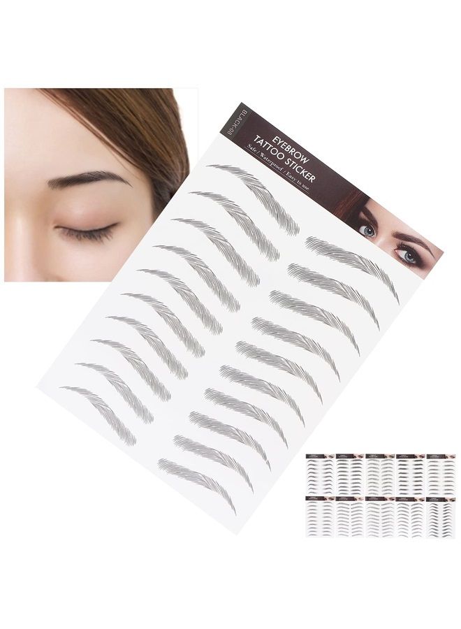 Ymiko Eyebrow Tattoo Sticker,Long Lasting Eyebrow Transfers Sticker Household Portable Women Eyebrow Tattoo Sticker(BLACK-06) - Image 3