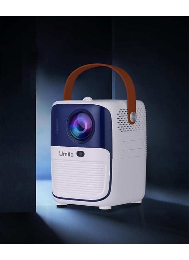 Umiio Affordable Projector,Umiio Q2,Bluetooth Quadrangle Trapezoid 5M Projection Distance 1080P Resolution Portable Outdoor Movie Projector Compatible with Smartphone, HDMI,USB,AV,Fire Stick (White)  - Image 1