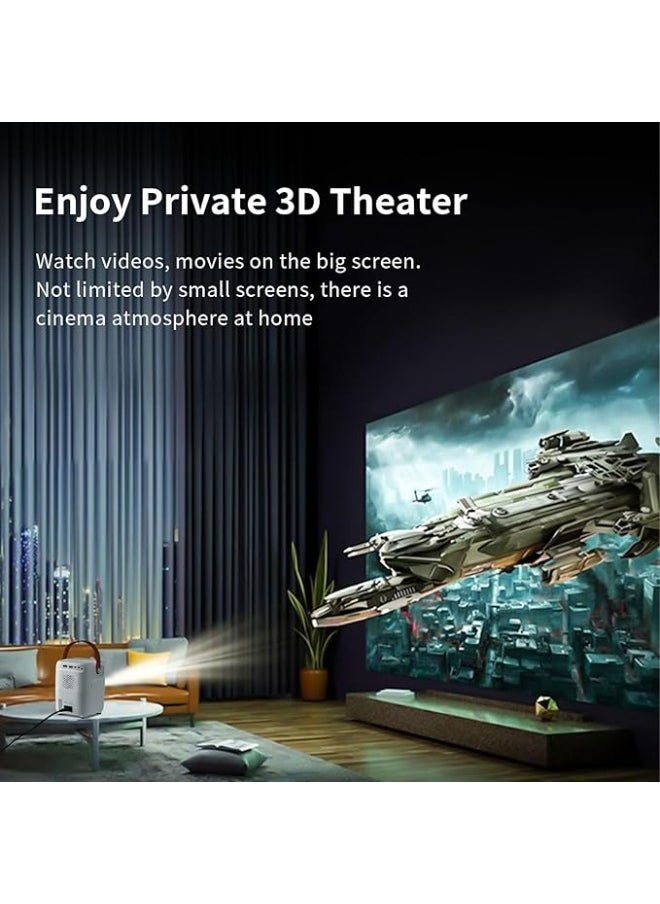 Umiio Affordable Projector,Umiio Q2,Bluetooth Quadrangle Trapezoid 5M Projection Distance 1080P Resolution Portable Outdoor Movie Projector Compatible with Smartphone, HDMI,USB,AV,Fire Stick (White)  - Image 3