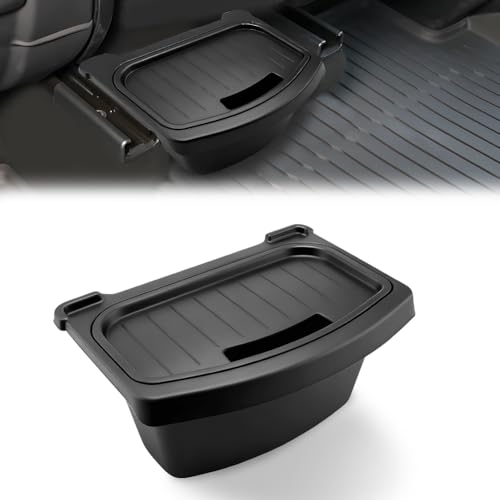 MOTRUM Rear Trash Can Compatible with 2025 2026 Tes-la Model Y Juniper (Not for 2020-2024 Model Y), TPE Garbage Can Bin Accessories, Rear Center Console Storage Box Organizer, Black, 1 PC - Image 1