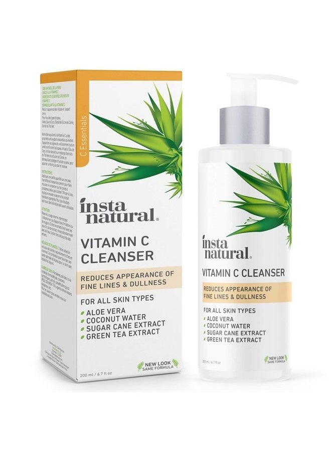 Instanatural Vitamin C Face Wash, Anti Aging Face Wash and Exfoliating Face Wash with Aloe Vera and Green Tea Extract, Vitamin C Cleanser  - Image 1