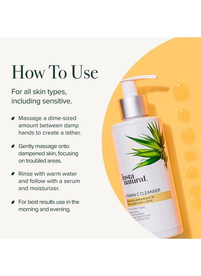 Instanatural Vitamin C Face Wash, Anti Aging Face Wash and Exfoliating Face Wash with Aloe Vera and Green Tea Extract, Vitamin C Cleanser  - Image 5