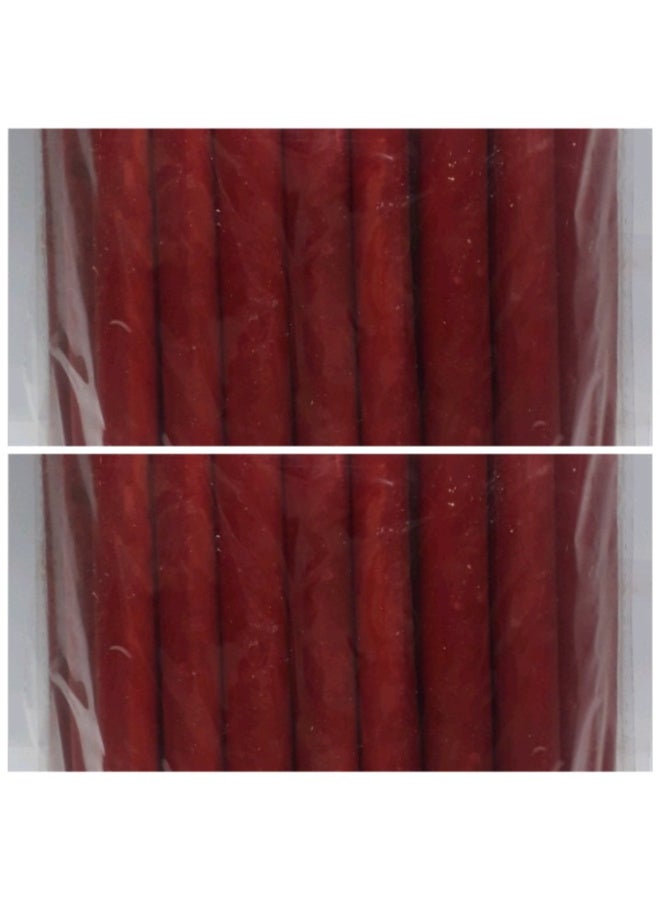 Lighting Candles – Red – Unscented – Length: 12 cm, Diameter: 12.5 mm – For occasions and emergencies – Pack of 24 candles (Offer: 2 packs = 48 candles)