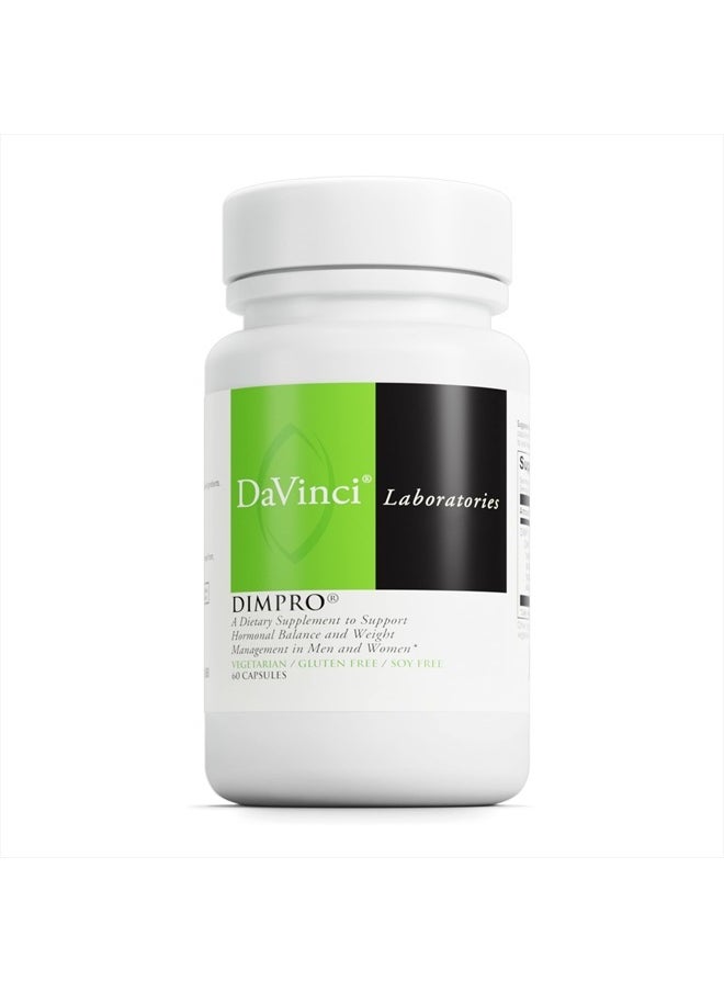 Davinci Labs DimPro - Dietary Supplement to Support Hormonal Balance in Men & Women - with Vitamin E and More - Vegetarian - Soy-Free - Gluten-Free - 60 Capsules  - Image 1