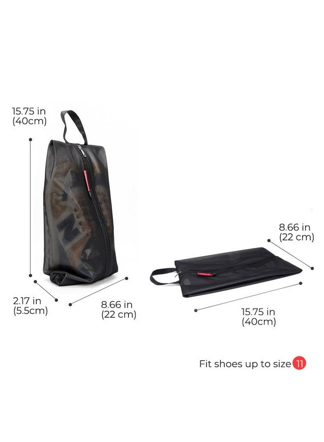 pack all pack all Shoe Bag for Travel, Water-Resistant Shoe Pouch for Gym, Odor-Resistant Soccer Cleats Bag for Sport (Black, 2-Pack) - Image 3