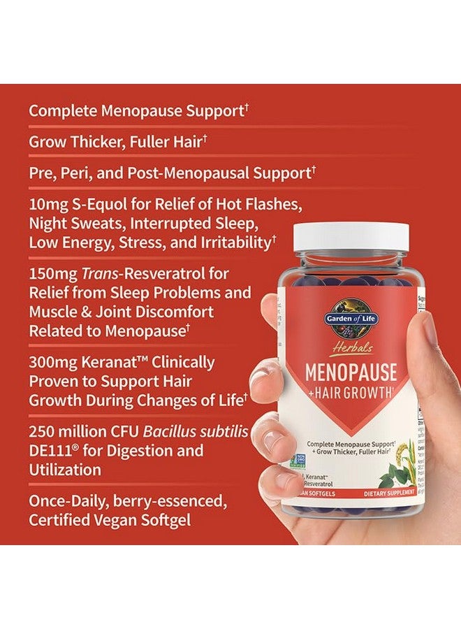 جاردن أوف لايف مكمل غذائي من Garden of Life Herbals لعلاج انقطاع الطمث مع S-equol وTrans-Resveratrol لتخفيف أعراض متعددة، Keranat لنمو شعر أكثر كثافة وامتلاءً - غير معدل وراثيًا، خالٍ من الغلوتين، نباتي، بنكهة التوت، 30 حصة  - Image 2