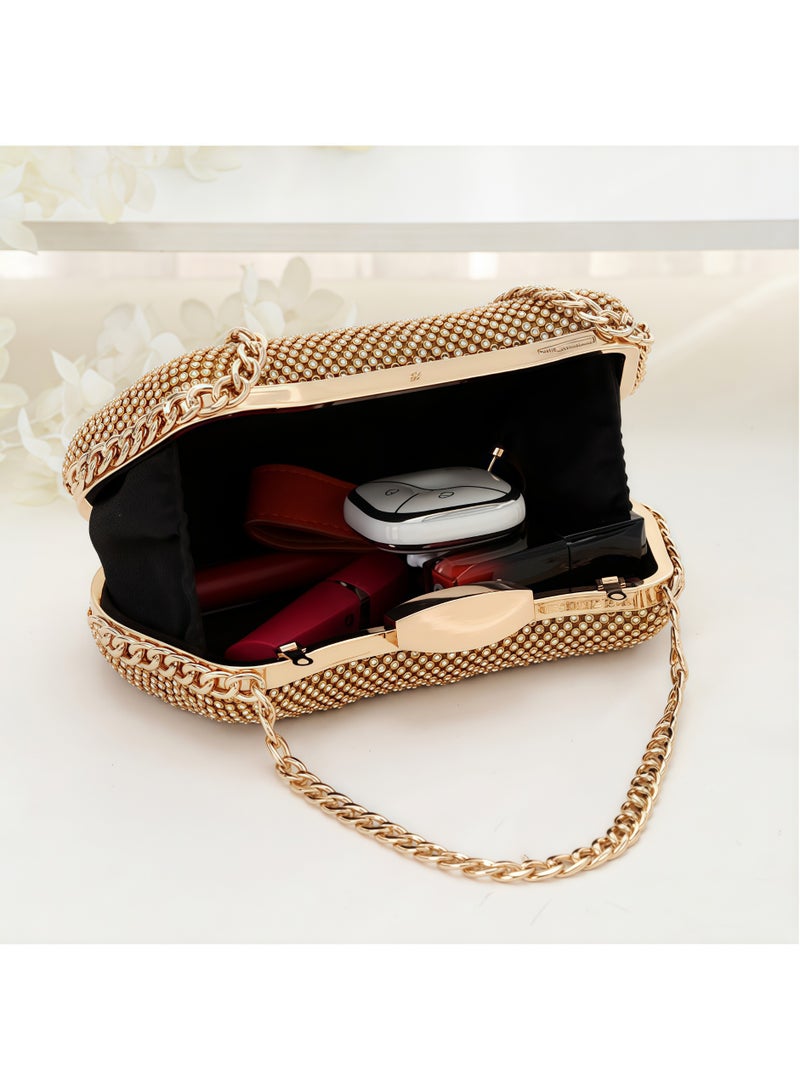 Tiokkss Luxury Crystal-Encrusted Evening Bag For Women - Banquet Clutch, Trendy & Versatile For Daily Use, Crossbody Party Purse  - Image 4