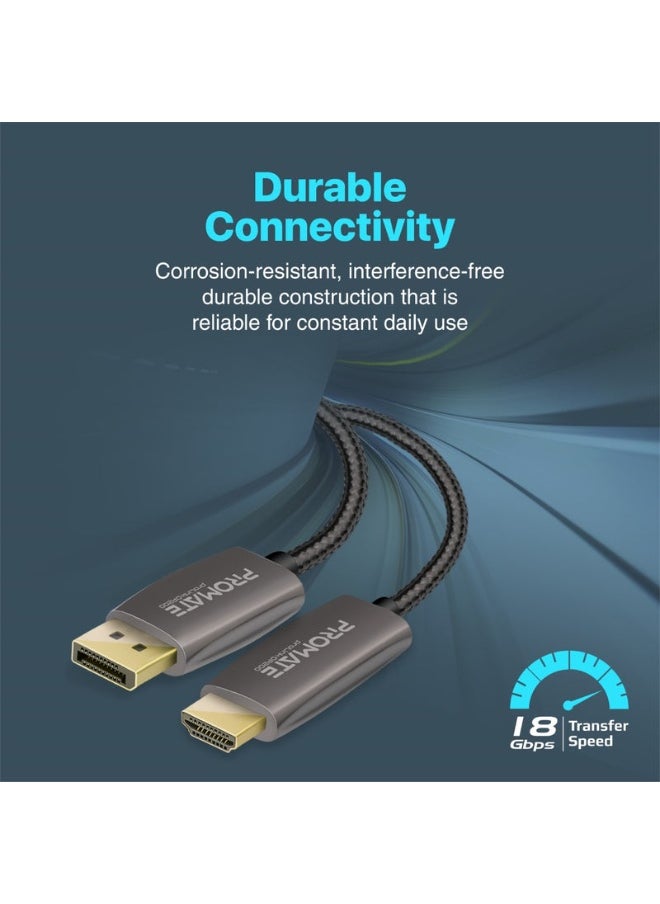 Promats كابل Promate ProLink-DP200 عالي الدقة 4K@60Hz DisplayPort إلى HDMI®  - Image 5