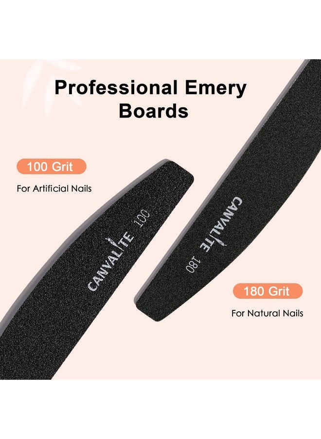 Canvalite - Canvalite 40 PCS Nail File 100/180 Grit Peel and Stick Nail Files Replaceable Emery Boards Reusable Nail File for Acrylic Nails Professional for DIY Salon Use - Image 1