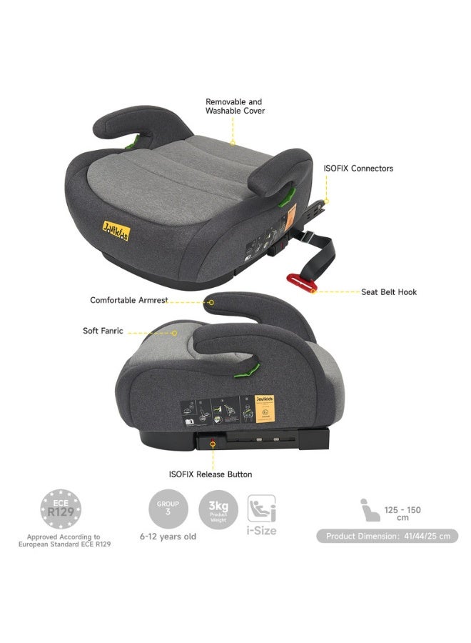 Jovikids مقعد سيارة محمول أوهُو I-Size مع ISOFIX، 125 - 150 سم (المجموعة 2/3، 6-12 سنة، ECE R129) - Image 4