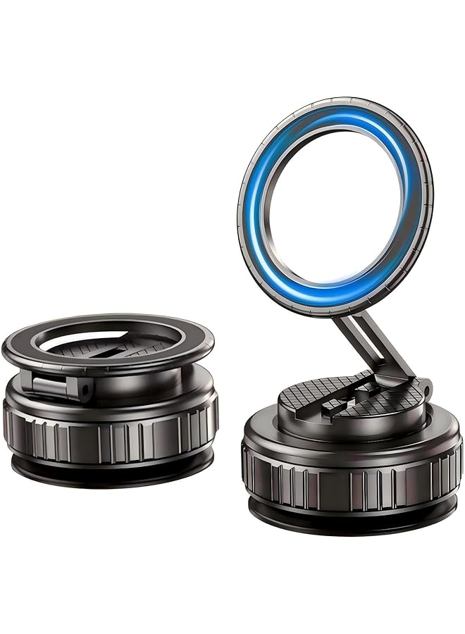 S-TOP Magnetic Car Phone Mount, 360° Rotatable Vacuum Suction Cup Holder, Ultra Strong Magnetic Phone Holder Compatible with All Phones, Secure Dashboard Windshield Mount for Car Travel Navigation - Image 1