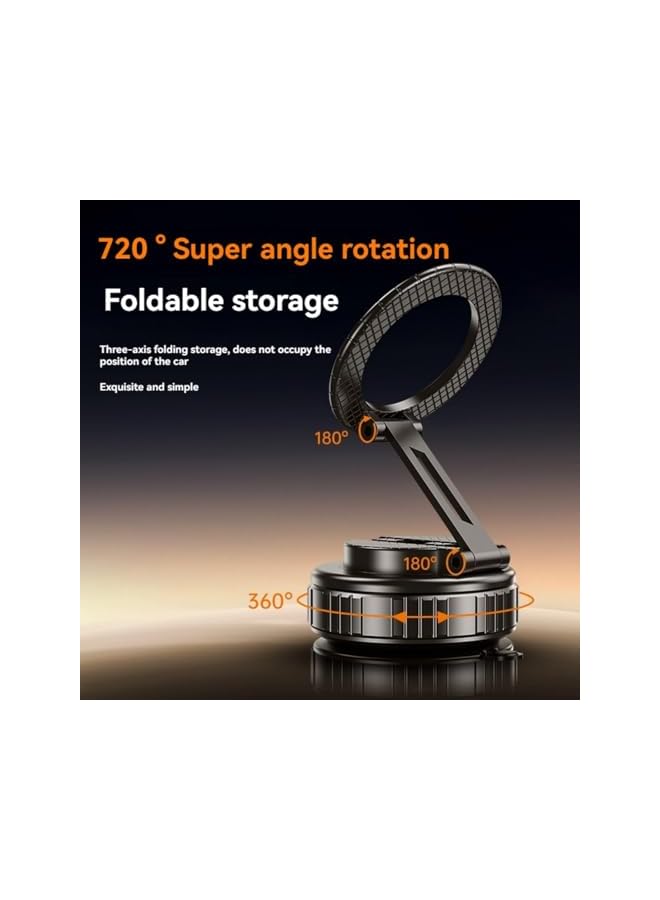 S-TOP Magnetic Car Phone Mount, 360° Rotatable Vacuum Suction Cup Holder, Ultra Strong Magnetic Phone Holder Compatible with All Phones, Secure Dashboard Windshield Mount for Car Travel Navigation - Image 4