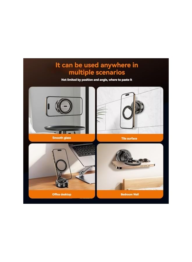 S-TOP Magnetic Car Phone Mount, 360° Rotatable Vacuum Suction Cup Holder, Ultra Strong Magnetic Phone Holder Compatible with All Phones, Secure Dashboard Windshield Mount for Car Travel Navigation - Image 3