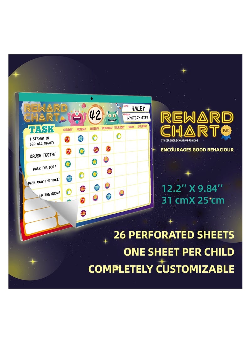 Reward Chart System,Pad with 26 Chores Chart for Kids, 3000+ Stickers to Motivate Responsibility & Good Habits,Empower Your Child to Learn, Grow and Develop Lifelong Skills toys - Image 2