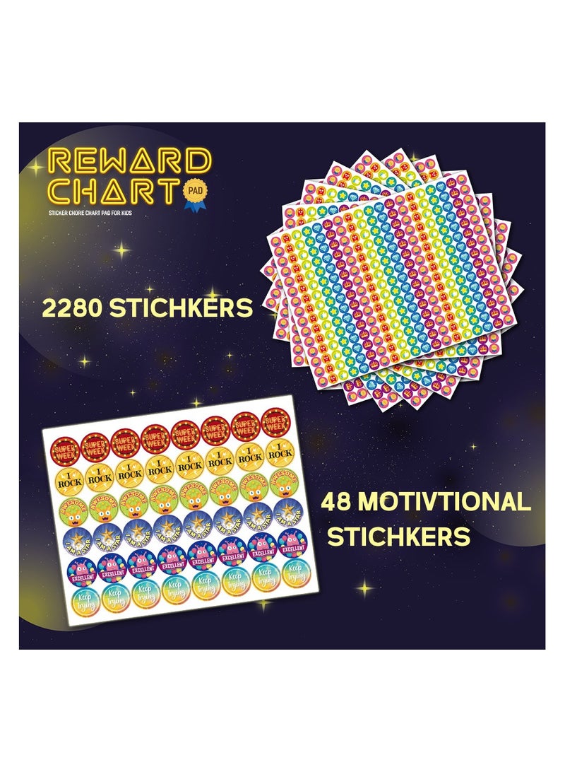 Reward Chart System,Pad with 26 Chores Chart for Kids, 3000+ Stickers to Motivate Responsibility & Good Habits,Empower Your Child to Learn, Grow and Develop Lifelong Skills toys - Image 4