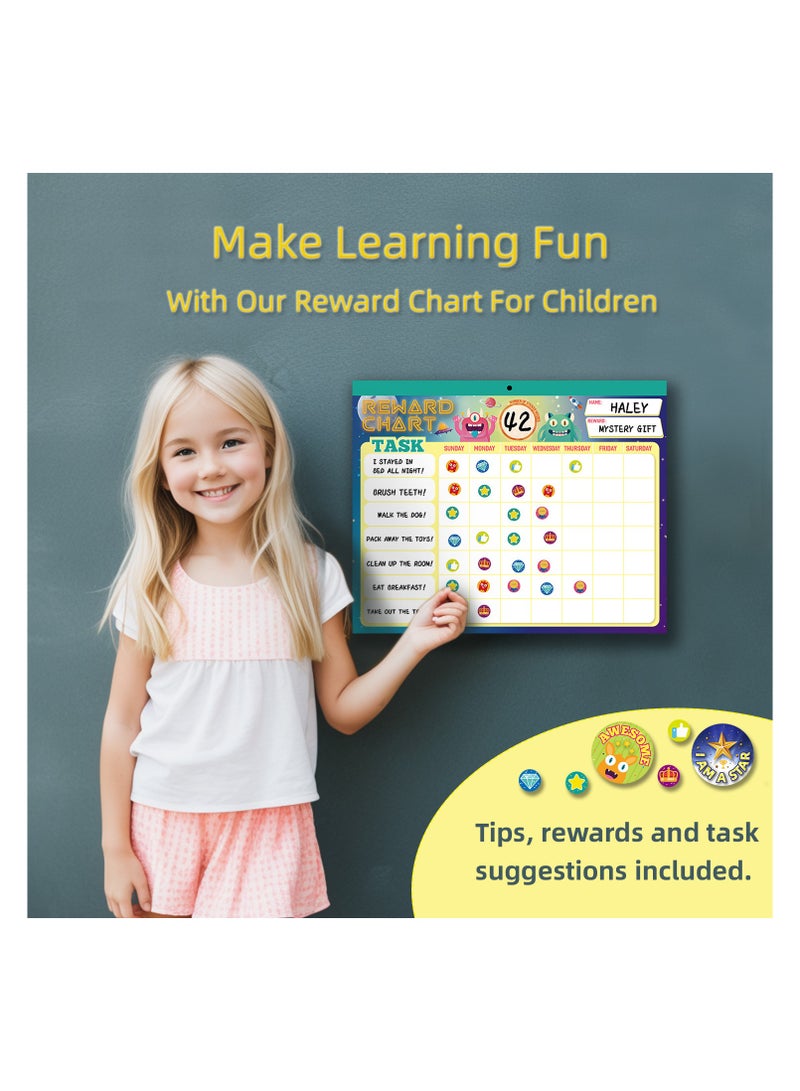Reward Chart System,Pad with 26 Chores Chart for Kids, 3000+ Stickers to Motivate Responsibility & Good Habits,Empower Your Child to Learn, Grow and Develop Lifelong Skills toys - Image 5