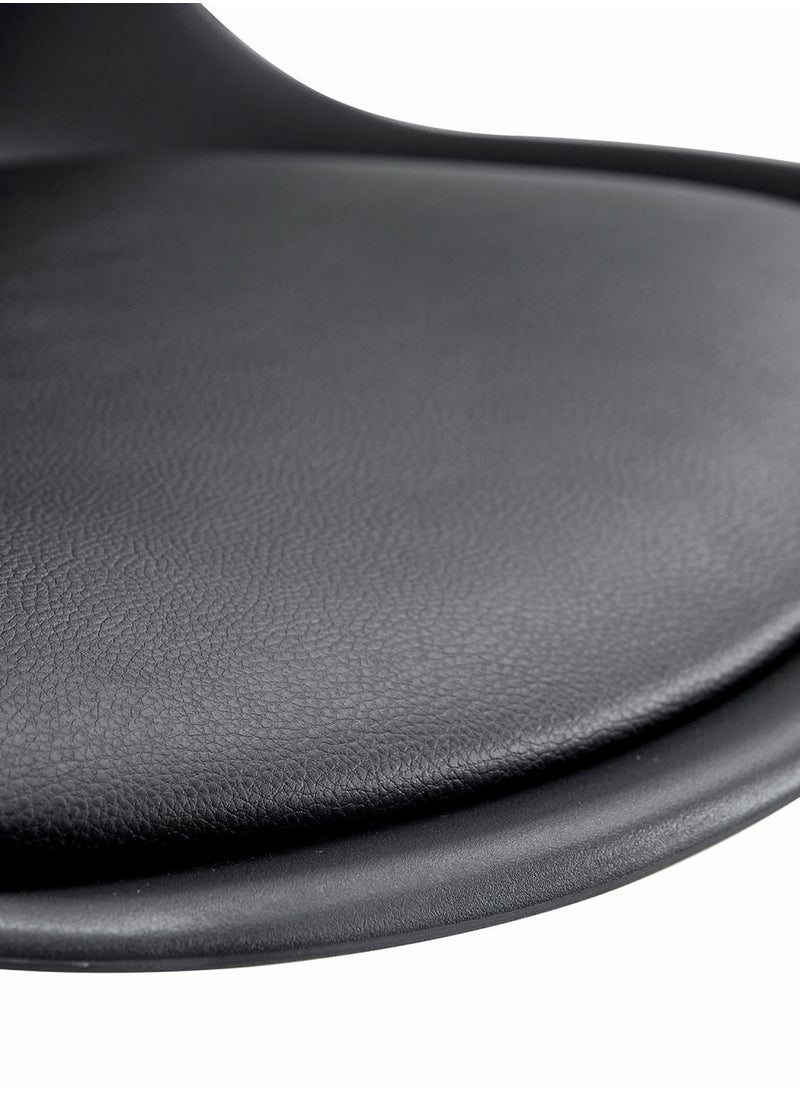 Taimi - Modern Home Desk Chair, Office Chair, Adjustable 360 °Swivel Chair Plastic Armless Swivel Computer Chair With Wheels and Padded Seat for Living Room, Bed Room Office Hotel Dining Room Black - Image 1