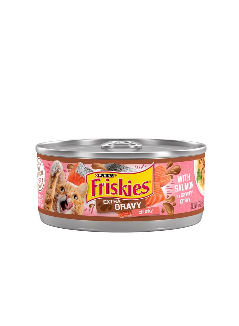 Nestle nestle purina friskies cat wet food extra gravy chunky salmon 5.5oz pack of 6 