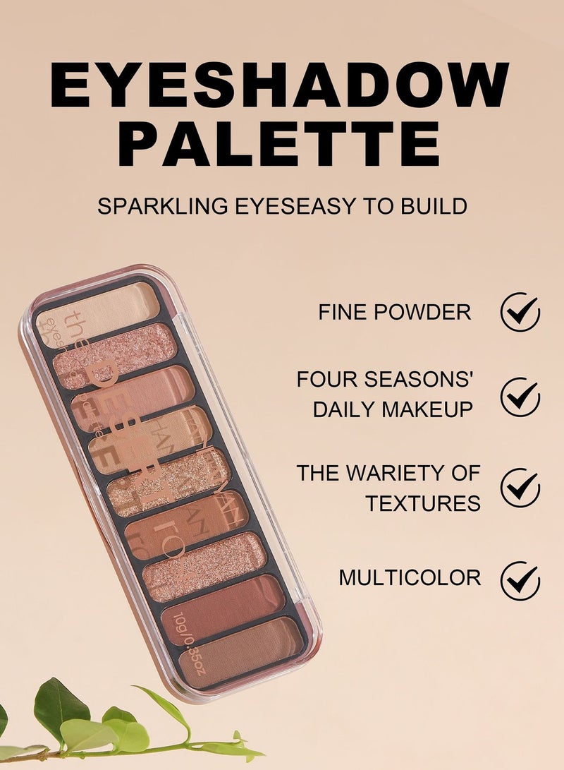 Handaiyan 9-Color Eyeshadow Palette Matte Shimmer High-Pigment Everyday Wear - Image 2