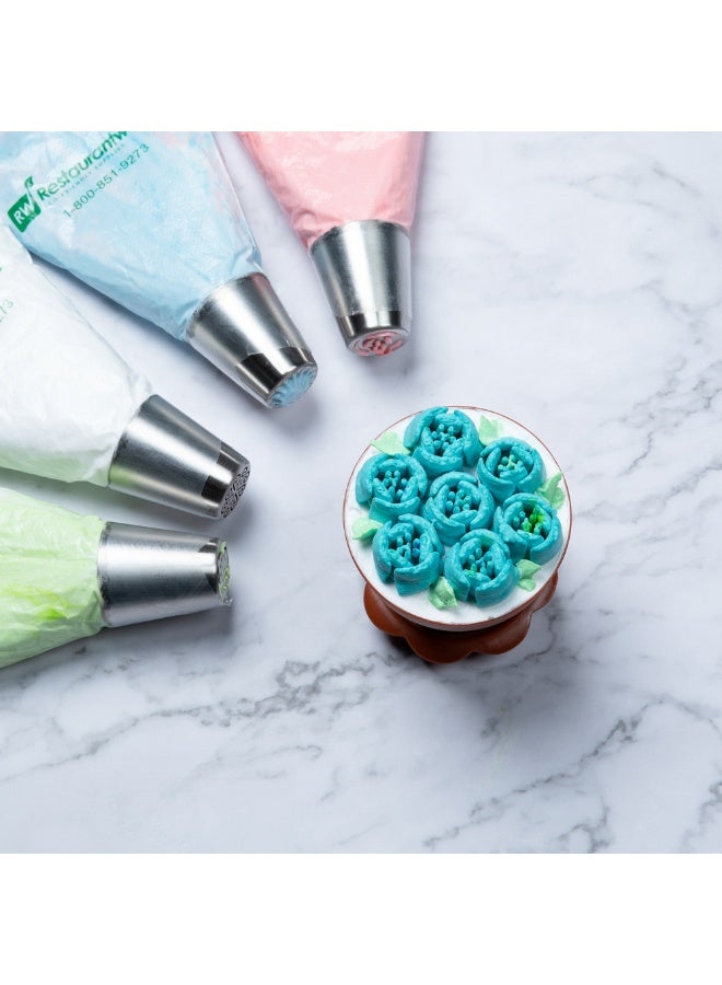 Restaurantware رأس أنابيب روسي، رأس أنابيب لتزيين كعكة الورد - #49، مقاوم للتآكل، رأس تزيين من الفولاذ المقاوم للصدأ لتزيين الكعك، قابل للغسل في غسالة الصحون، لتزيين الكب كيك، الكعك، أو البسكويت - Image 3