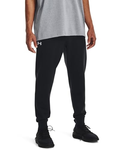 Under Armour Men's Rival Fleece Joggers, (001) Black / / White, XX-Large - Image 5
