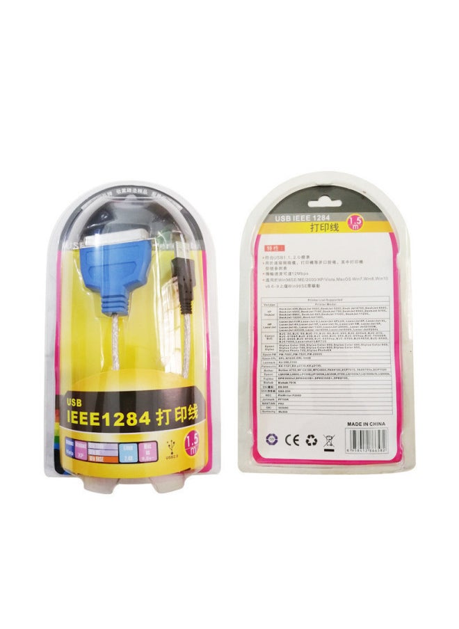 USB IEEE 1284 Printing Line Standard CN36 Interface USB To Parallel Line Connecting Line USB To 1284 Line-Length:1.5m