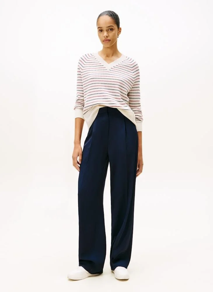 TOMMY HILFIGER Striped V Neck Sweater