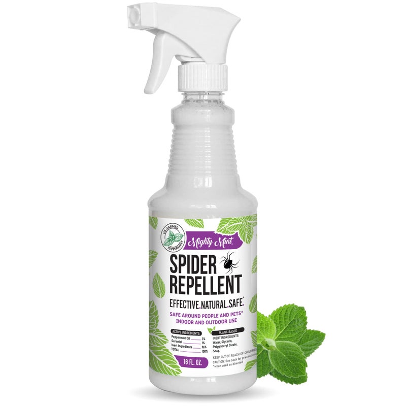 Mighty Mint Peppermint Oil Spider Repellent Spray â€“ Indoor & Outdoor Bug Control for Spiders and Insects â€“ Plant-Based, Extra-Strong Formula - 16 oz - Image 1