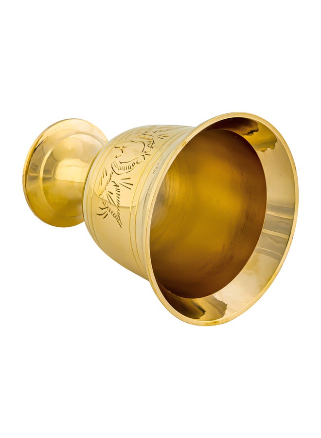 AL SANIDI Heritage Brass Mortar, Indian Mortar, Gold, medium - Image 4