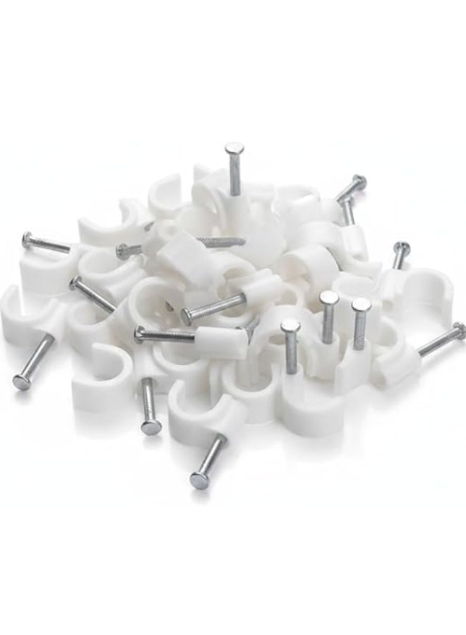 Cable Clips 25 mm – Pack of 50 Pcs | Heavy-Duty Self-Adhesive Wire Holder for Thick Cables | Wall & Desk Cable Management Clips - Image 1