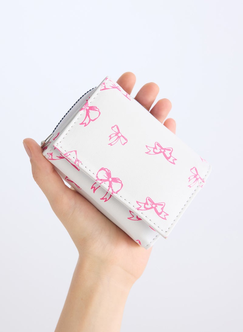 DeFacto Bow Printed Faux Leather Wallet  - Image 5