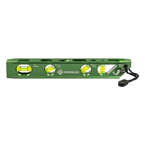 Greenlee L107 Electricians Magnetic Torpedo Level with Conduit Bending Offset Aid Green - Image 1