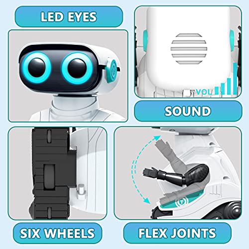 KaeKid Robots for Kids, 2.4Ghz Remote Control Robot Toys with LED Eyes & Flexible Arms, Dance & Sounds, RC Toys for 3 4 5 6 7 8 Year Old Boys Girls (White) - Image 2