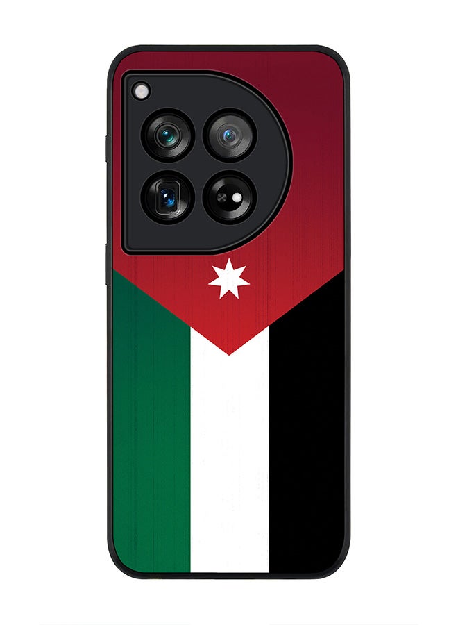 Stylizedd Rugged Black Edge Case for OnePlus 12, Slim fit Soft Case Flexible Rubber Edges Anti Drop TPU Gel Thin Cover -  Flag Of Jordan - Image 1