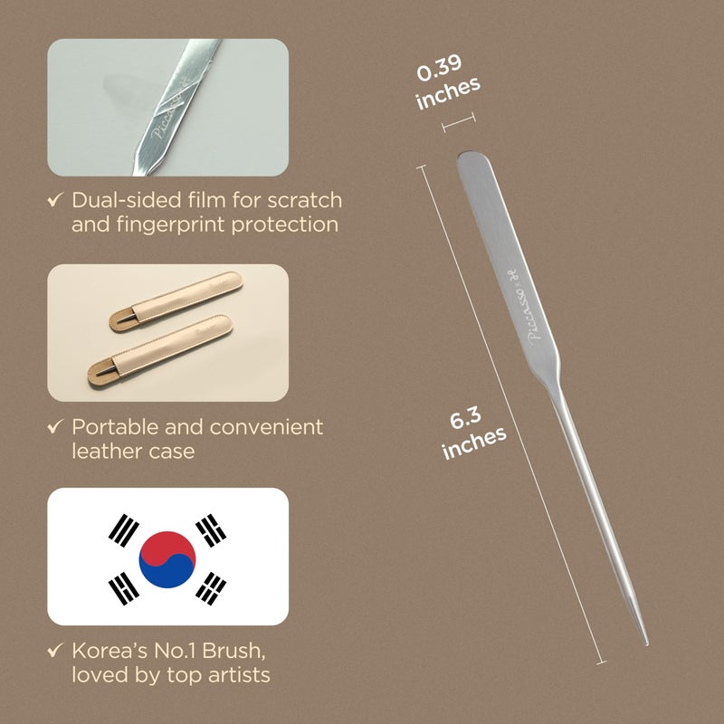 Piccasso Brush Korean Foundation Spatula â€“ Professional Stainless Steel Makeup Tool for Thin, Seamless Foundation & Cream Blending (Spatula-brush hybrid for flawless skin) - Image 3