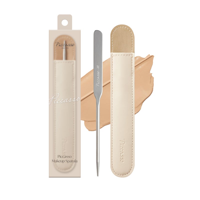 Piccasso Brush Korean Foundation Spatula â€“ Professional Stainless Steel Makeup Tool for Thin, Seamless Foundation & Cream Blending (Spatula-brush hybrid for flawless skin) - Image 1