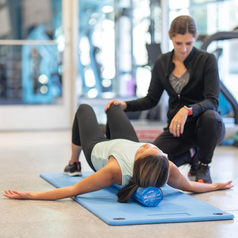 OPTP PRO-Roller Soft Density Foam Roller – Low Density Soft Foam Roller for Physical Therapy, Pilates, Yoga Foam Roll Exercises, and Muscle Recovery - Blue 36" x 4" - Image 4