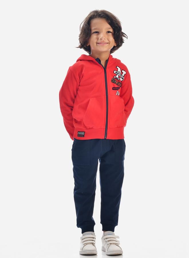 Victor And Jane Graphic Print Full zipper Hoodie and Joggers Set - Image 1