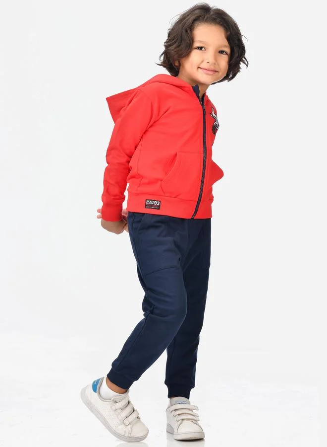 victor and jane Victor And Jane Graphic Print Full zipper Hoodie and Joggers Set