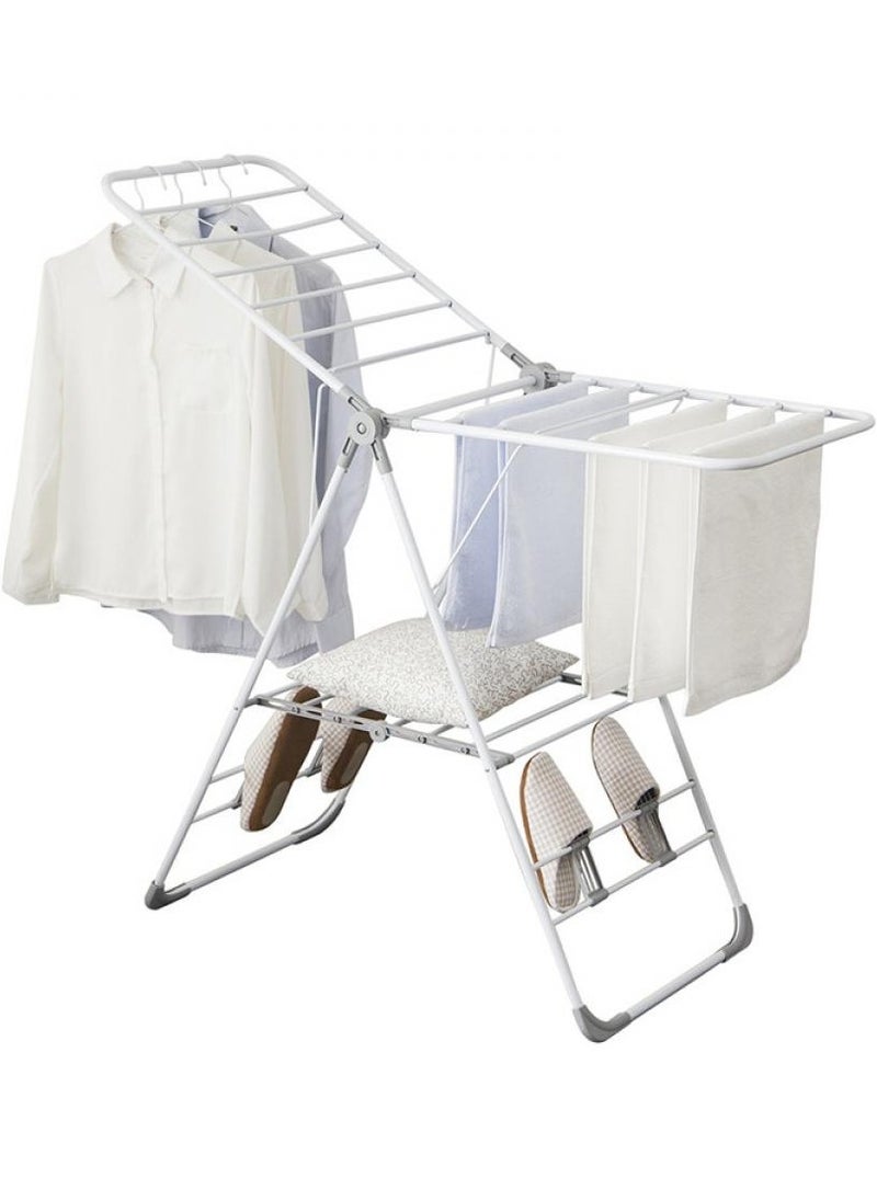 AIWANTO Clothes Drying Rack Folding Indoor and Outdoor Clothes Rack Laundry Hanger Stand Expandable Cloth Stand Laundry Rack with Adjustable Wings White  - Image 1