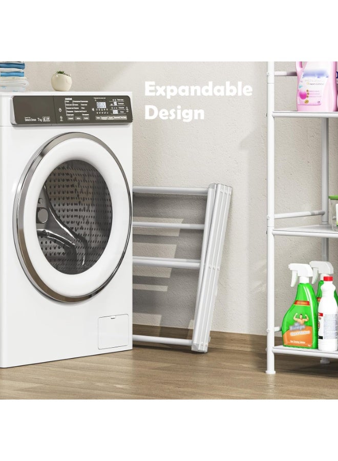 إيونتو رف تجفيف الملابس قابل للطي للاستخدام الداخلي والخارجي، حامل شماعات الغسيل، حامل قماش قابل للتمدد، رف غسيل أبيض - Image 5