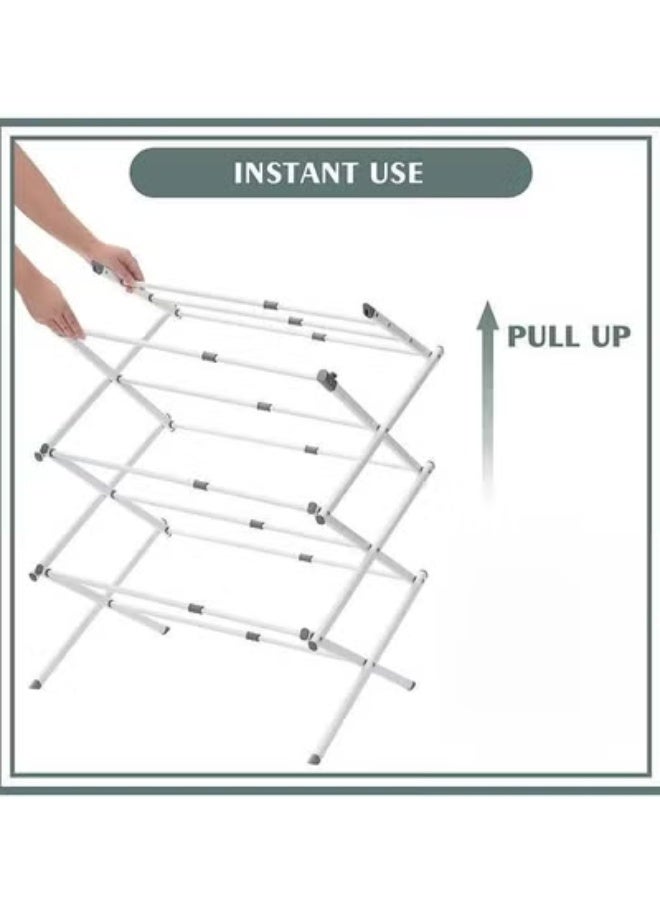 AIWANTO Foldable Clothes Drying Rack Stand – Heavy-Duty Laundry Hanger with Multiple Tiers, Collapsible Indoor & Outdoor Garment Dryer Organizer - Image 3